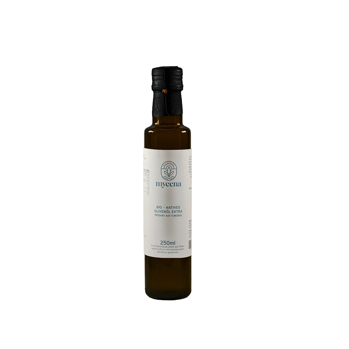 Hier ist unser Mycena-Bio-Olivenöl in der Größe 250ml